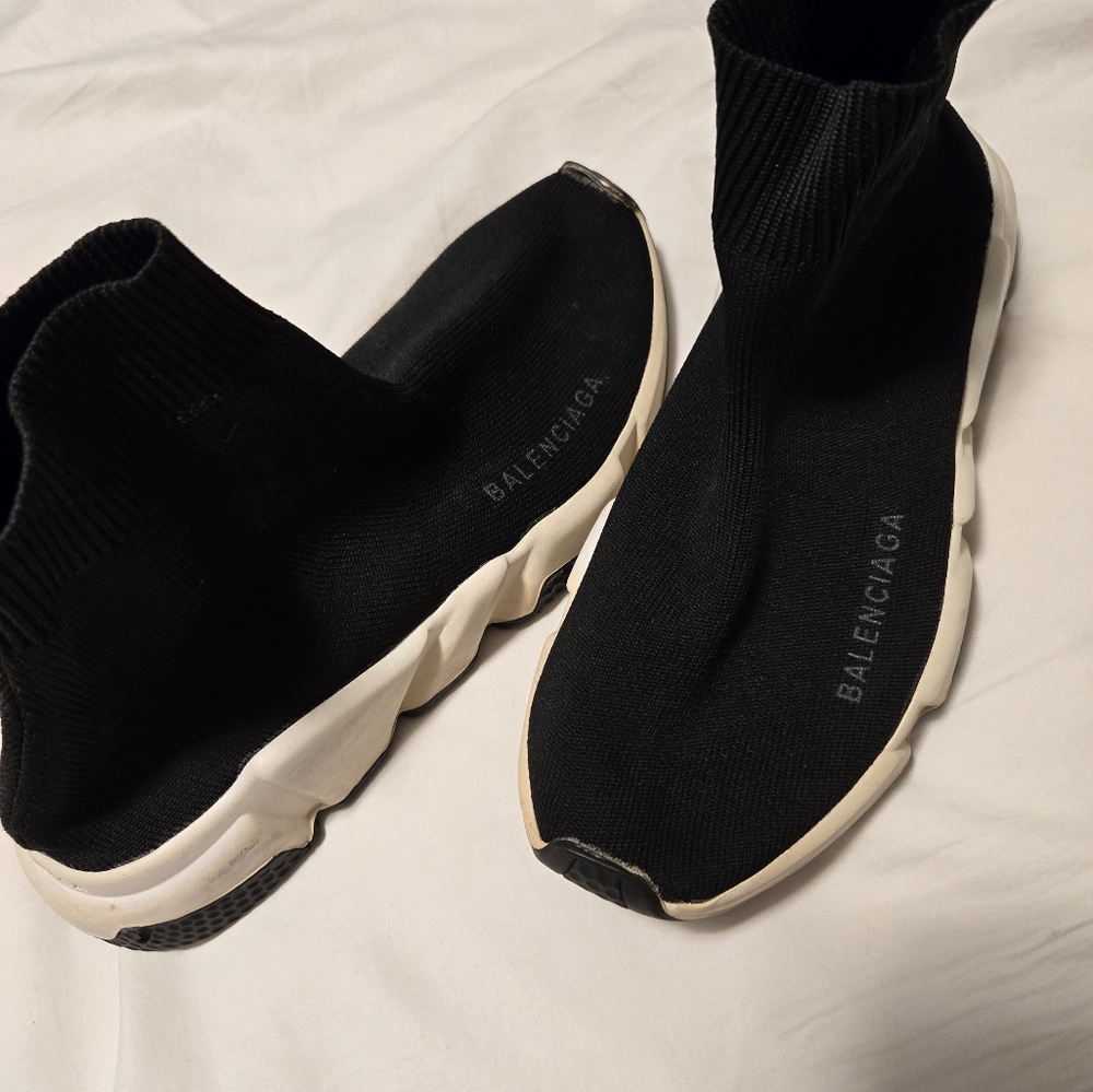 Balenciaga Shoes Black Bicolor Speed Snikers Size 9